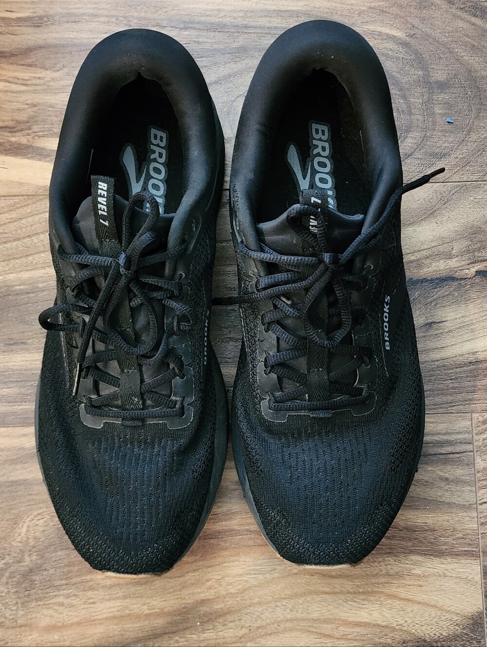 Brooks Revel Running Shoes Men’s 12 All Black Neutral Cushion-tan Soles